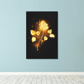 Goldene Rose (goldene Rose) Leinwanddruck (Insitu (Holzboden))