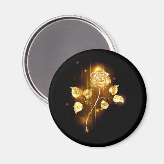 Goldene Rose (goldene Rose) Magnet (Vorderseite/Rückseite)