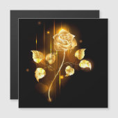 Goldene Rose (goldene Rose) Magneteinladung (Vorne/Hinten)