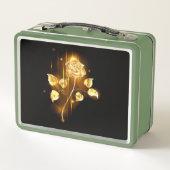 Goldene Rose (goldene Rose) Metall Brotdose (Rückseite)