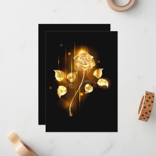 Goldene Rose (goldene Rose) Mitteilungskarte (Vorderseite/Rückseite Beispiel)