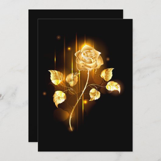 Goldene Rose (goldene Rose) Mitteilungskarte (Vorne/Hinten)