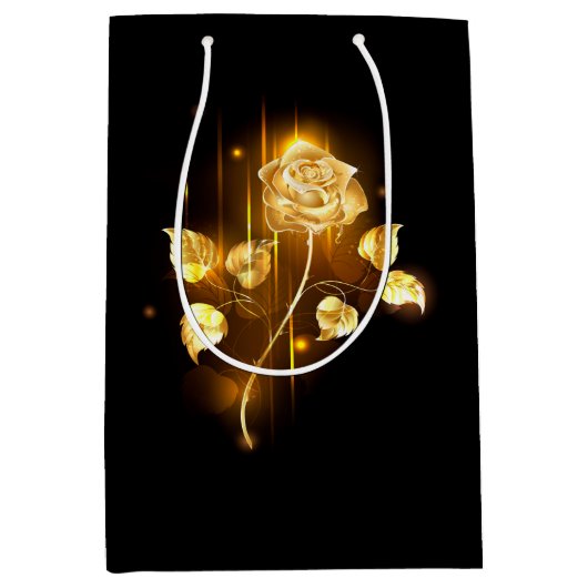 Goldene Rose (goldene Rose) Mittlere Geschenktüte (Vorderseite)