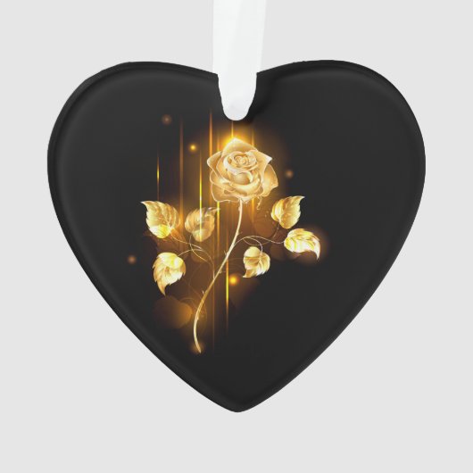 Goldene Rose (goldene Rose) Ornament (Rückseite)