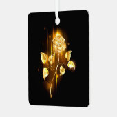 Goldene Rose (goldene Rose) Ornament Aus Metall (Vorderseite links)