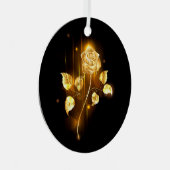Goldene Rose (goldene Rose) Ornament Aus Metall (Vorderseite Rechts)