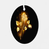 Goldene Rose (goldene Rose) Ornament Aus Metall (Vorderseite links)