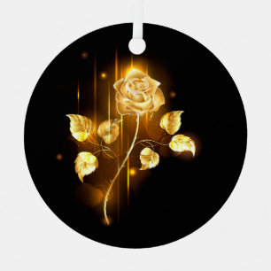 Goldene Rose (goldene Rose) Ornament Aus Metall