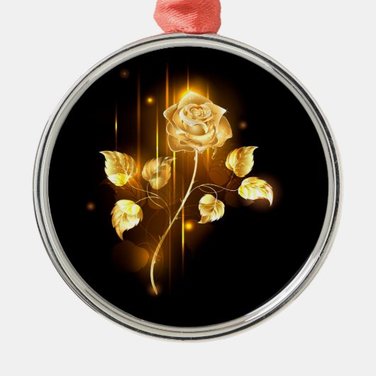Goldene Rose (goldene Rose) Ornament Aus Metall (Vorne)