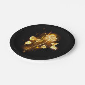 Goldene Rose (goldene Rose) Pappteller (Schrägansicht)