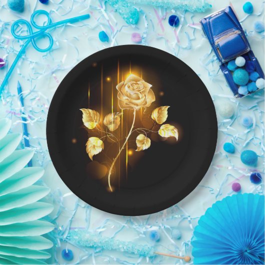 Goldene Rose (goldene Rose) Pappteller (Party)