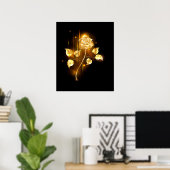 Goldene Rose (goldene Rose) Poster (Heimbüro)