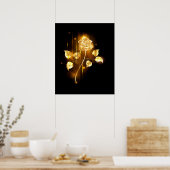 Goldene Rose (goldene Rose) Poster (Küche)