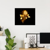 Goldene Rose (goldene Rose) Poster (Heimbüro)