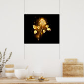Goldene Rose (goldene Rose) Poster (Küche)