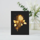 Goldene Rose (goldene Rose) Postkarte (Stehend Vorderseite)