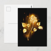 Goldene Rose (goldene Rose) Postkarte (Vorne/Hinten)