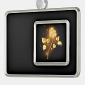 Goldene Rose (goldene Rose) Rahmen-Ornament Silber (Links)