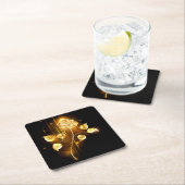 Goldene Rose (goldene Rose) Rechteckiger Pappuntersetzer (Vor Ort)