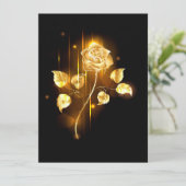 Goldene Rose (goldene Rose) Save The Date (Stehend Vorderseite)