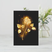Goldene Rose (goldene Rose) Save The Date (Stehend Vorderseite)
