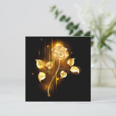 Goldene Rose (goldene Rose) Save The Date (Stehend Vorderseite)