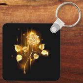 Goldene Rose (goldene Rose) Schlüsselanhänger (Rückseite)