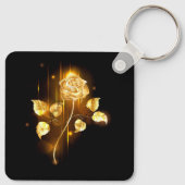 Goldene Rose (goldene Rose) Schlüsselanhänger (Rückseite)