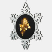 Goldene Rose (goldene Rose) Schneeflocken Zinn-Ornament (Rechts)