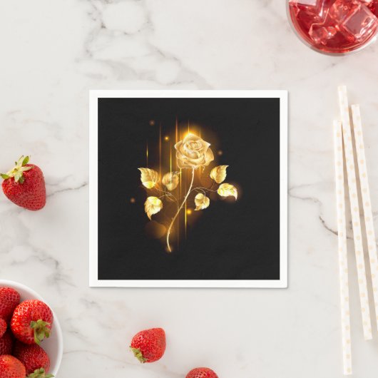 Goldene Rose (goldene Rose) Serviette (Beispiel)