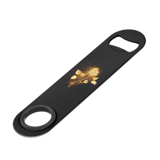 Goldene Rose (goldene Rose) Speed Flaschenöffner (Vorderseite Schrägansicht)