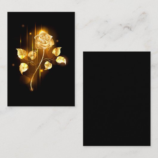 Goldene Rose (goldene Rose) Telefonnummerkarte (Vorne/Hinten)