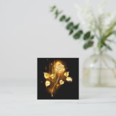 Goldene Rose (goldene Rose) Telefonnummerkarte (Stehend Vorderseite)