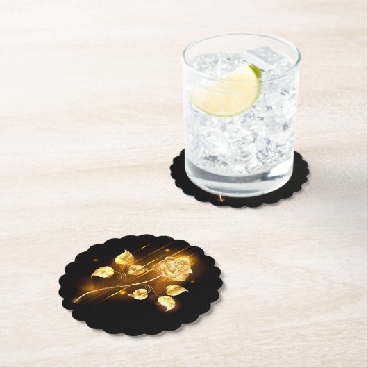 Goldene Rose (goldene Rose) Untersetzer (Vor Ort)