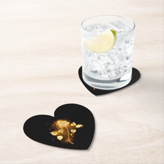 Goldene Rose (goldene Rose) Untersetzer (Vor Ort)