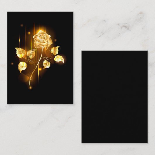Goldene Rose (goldene Rose) Visitenkarte (Vorne/Hinten)