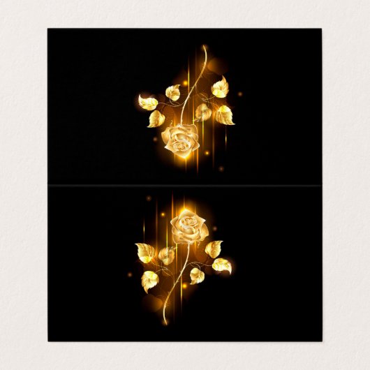 Goldene Rose (goldene Rose) Visitenkarten (Außenseite Aufgefaltet)