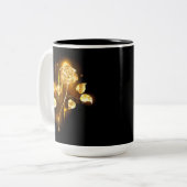 Goldene Rose (goldene Rose) Zweifarbige Tasse (Vorderseite Links)