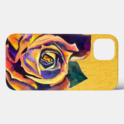 Goldene Rose Gotische Aquarellkunst Case-Mate iPhone Hülle (Rückseite (Horizontal))