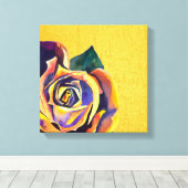 Goldene Rose Gotische Aquarellkunst Leinwanddruck (Insitu (Holzboden))