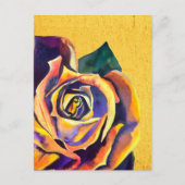 Goldene Rose Gotische Aquarellkunst Postkarte (Vorderseite)