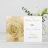 Goldene Rose - Hochzeit Einladung (Stehend Vorderseite)