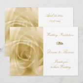 Goldene Rose - Hochzeit Einladung (Vorne/Hinten)