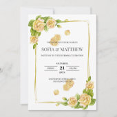 Goldene Rose Hochzeit Einladung (Vorderseite)