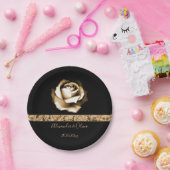 Goldene Rose Hochzeitsplatte Pappteller (Party)