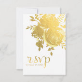 Goldene Rose Imitate Elegantes Hochzeitsszenario RSVP Karte (Rückseite)