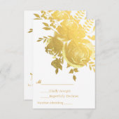 Goldene Rose Imitate Elegantes Hochzeitsszenario RSVP Karte (Vorne/Hinten)