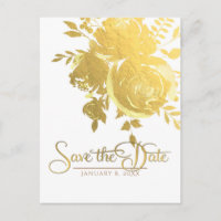Goldene Rose Imitate Foil Elegante Moderne Save th