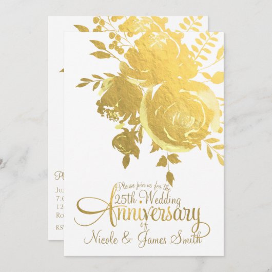 Goldene Rose Imitate Ristorante della Carrà Einladung (Vorne/Hinten)