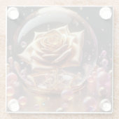 Goldene Rose in der Welt Glasuntersetzer (Rückseite)